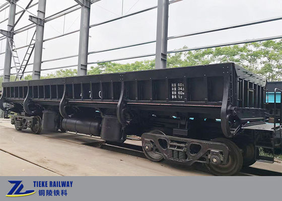 60t লোড রেল সাইড ডাম্প ট্রেন কয়লা গাড়ি একত্রিত হয় চূর্ণ পাথর ইস্পাত স্ল্যাগ